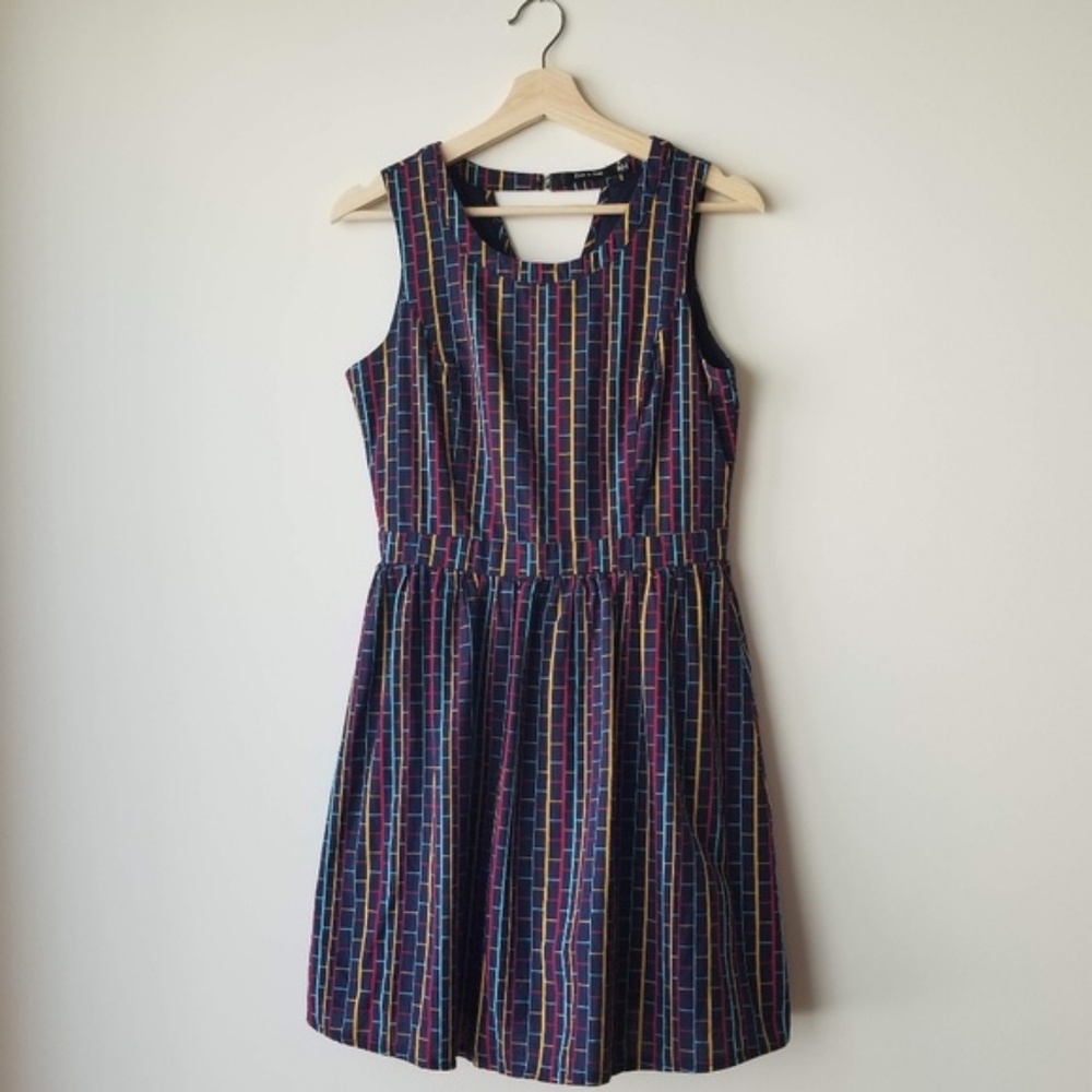 Doe & Rae ModCloth A-Line Brick Patterned Dress